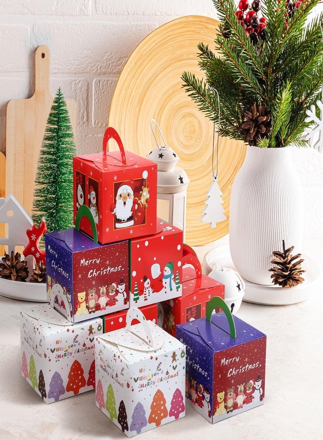 جي هول مجموعة علب بسكويت عيد الميلاد من GWHOLE، 12 قطعة، بمقابض، علب هدايا عيد الميلاد، 4 أنماط - Image 5